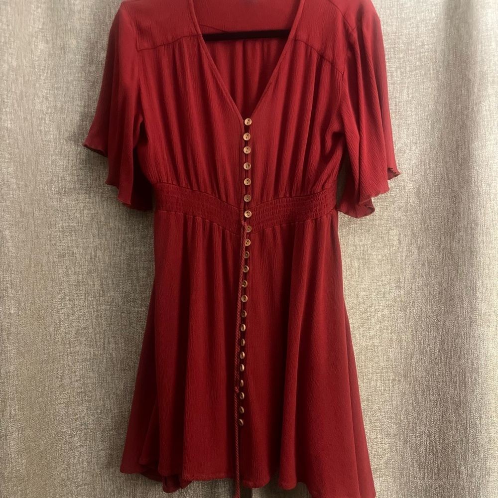 Nordstrom Red Flutter Sleeve Sundress